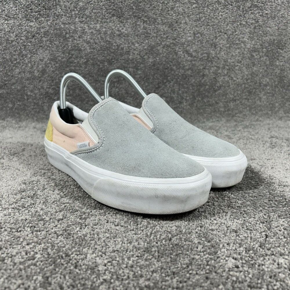 Vans Classic Slip On Women’s Size 8.5 Color Block Pastel Platform Shoes Used - Picture 2 of 11
